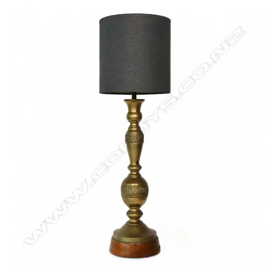 A c.1960s metal table lamp and shade,